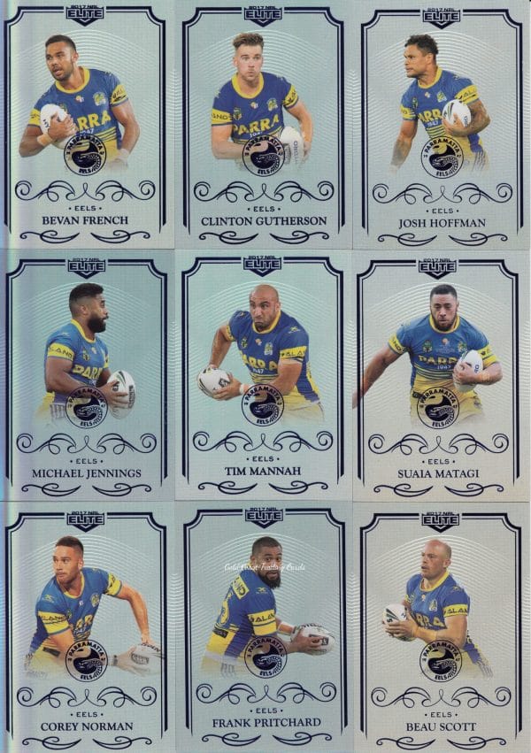 2017 NRL Elite Silver Special Team Set - Parramatta Eels