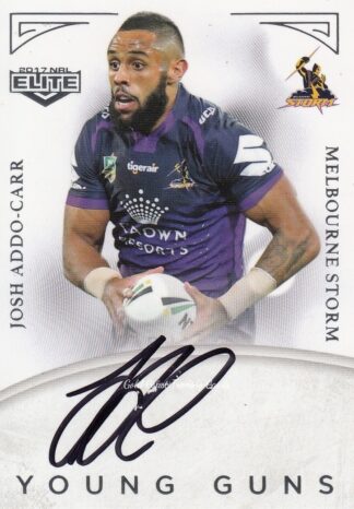 2017 NRL Elite Young Guns Signature - YG07 Josh Addo-Carr Melbourne Storm