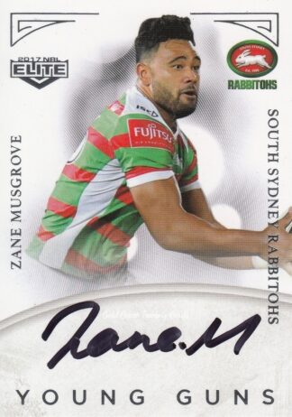 2017 NRL Elite Young Guns Signature - YG12 Zane Musgrove South Sydney Rabbitohs