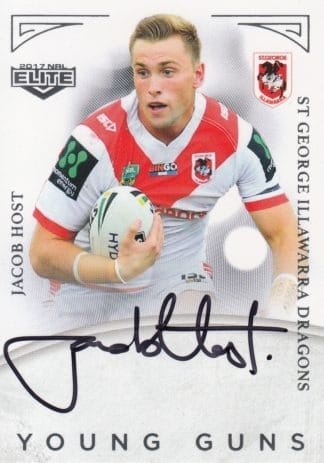 2017 NRL Elite Young Guns Signature - YG13 Jacob Host St George Dragons