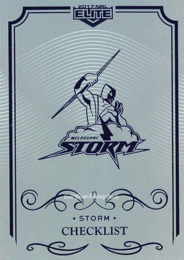 2017 NRL Elite Silver Specials - SS061 Checklist Melbourne Storm