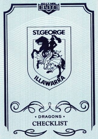 2017 NRL Elite Silver Specials - SS121 Checklist St George Dragons