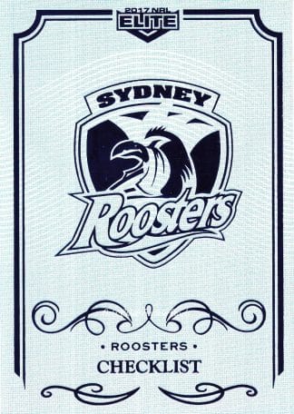 2017 NRL Elite Silver Specials - SS131 Checklist Sydney Roosters
