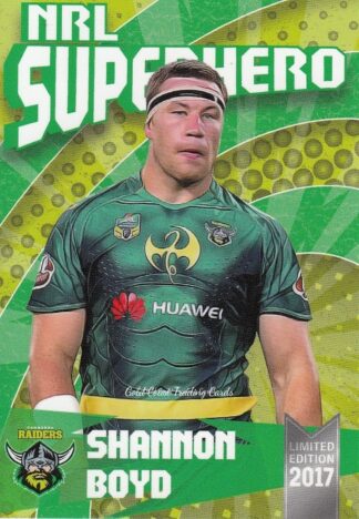 2017 NRL Superhero Card - SH11 Shannon Boyd Canberra Raiders