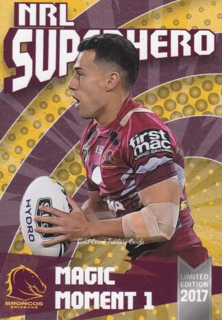 2017 NRL Superhero Card - SH20 Jordan Kahu Brisbane Broncos