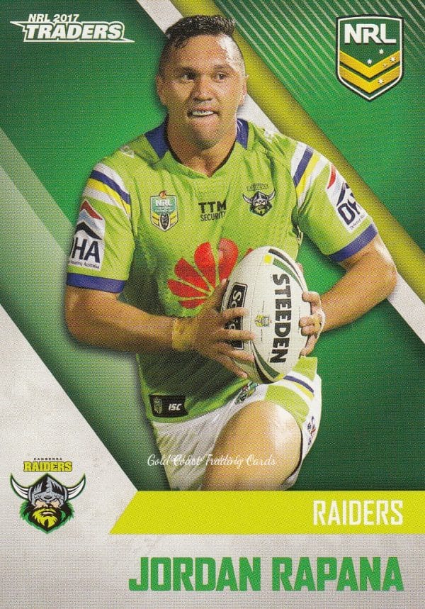 2017 NRL Traders Common Card - Base 017 Jordan Rapana Canberra Raiders
