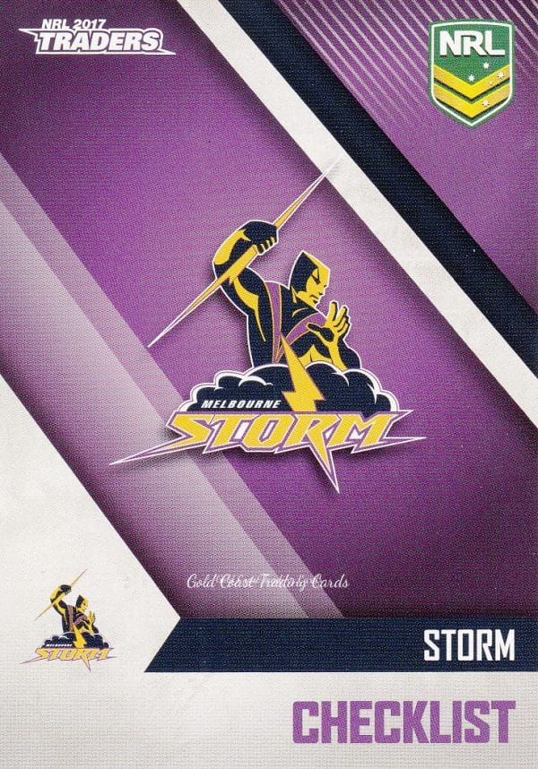 2017 NRL Traders Common Card - Base 061 Checklist Melbourne Storm