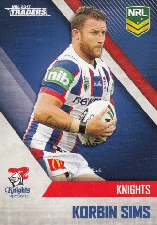 2017 NRL Traders Common Card - Base 080 Korbin Sims Newcastle Knights