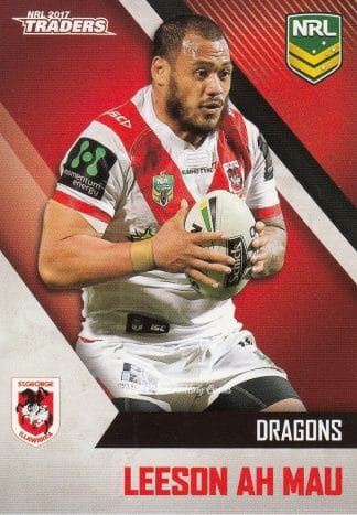 2017 NRL Traders Common Card - Base 122 Leeson Ah Mau St George Dragons