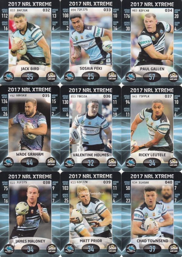 2017 NRL Xtreme Base Team Set - Cronulla Sharks