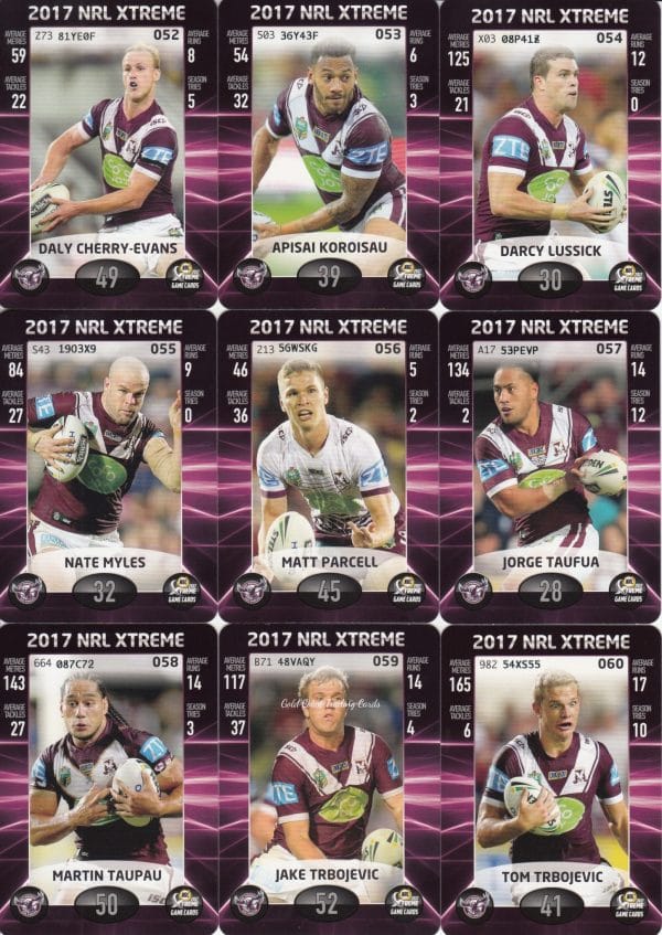 2017 NRL Xtreme Base Team Set - Manly Sea Eagles