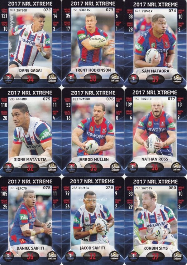 2017 NRL Xtreme Base Team Set - Newcastle Knights