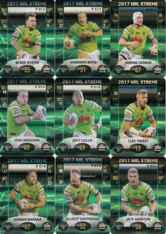 2017 NRL Xtreme Parallel Team Set - Canberra Raiders