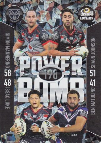 2017 NRL Xtreme Power Bomb Team - PB15 Warriors