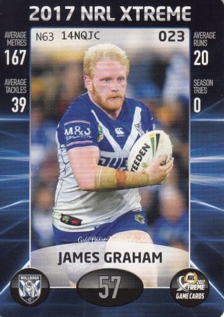 2017 NRL Xtreme Common Card - Base 023 James Graham Canterbury Bulldogs