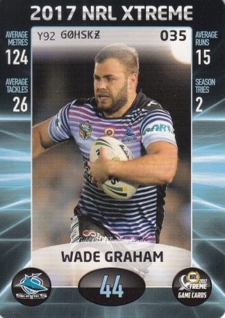 2017 NRL Xtreme Common Card - Base 035 Wade Graham Cronulla Sharks