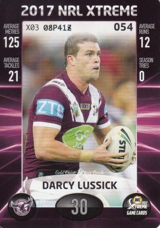 2017 NRL Xtreme Common Card - Base 054 Darcy Lussick Manly Sea Eagles