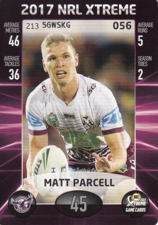 2017 NRL Xtreme Common Card - Base 056 Matt Parcell Manly Sea Eagles