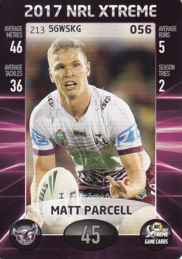 2017 NRL Xtreme Common Card - Base 056 Matt Parcell Manly Sea Eagles