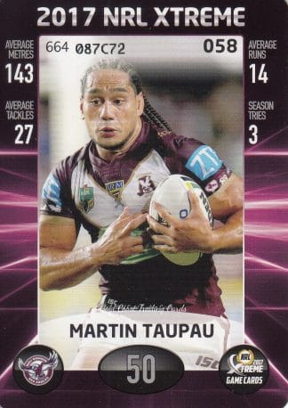 2017 NRL Xtreme Common Card - Base 058 Martin Taupau Manly Sea Eagles