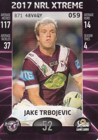 2017 NRL Xtreme Common Card - Base 059 Jake Trbojevic Manly Sea Eagles