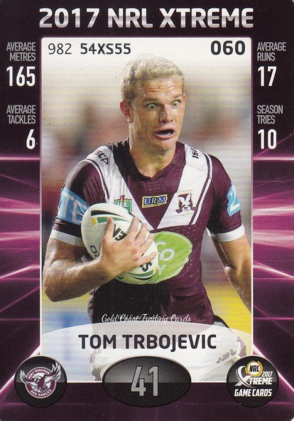 2017 NRL Xtreme Common Card - Base 060 Tom Trbojevic Manly Sea Eagles