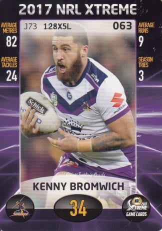 2017 NRL Xtreme Common Card - Base 063 Kenny Bromwich Melbourne Storm