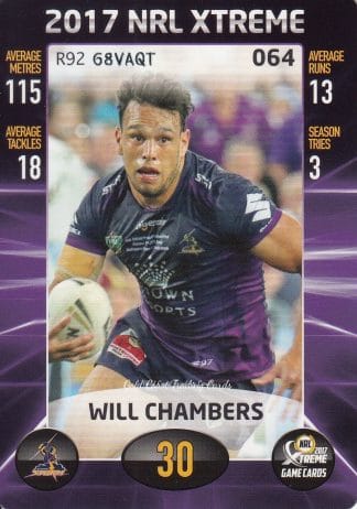 2017 NRL Xtreme Common Card - Base 064 Will Chambers Melbourne Storm