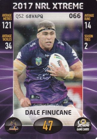 2017 NRL Xtreme Common Card - Base 066 Dale Finucane Melbourne Storm