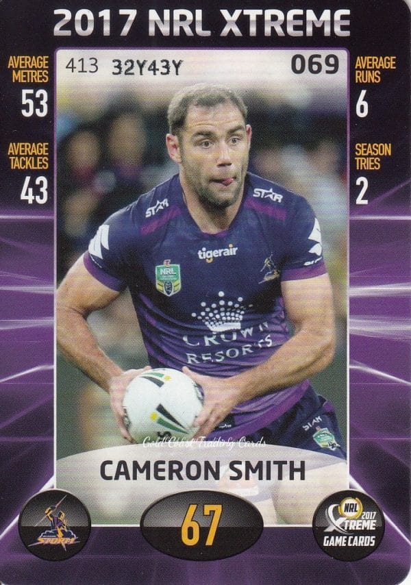 2017 NRL Xtreme Common Card - Base 069 Cameron Smith Melbourne Storm