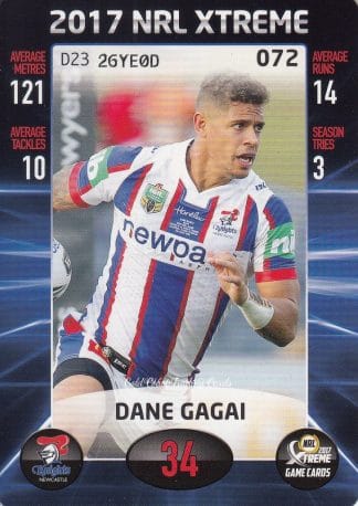 2017 NRL Xtreme Common Card - Base 072 Dane Gagai Newcastle Knights