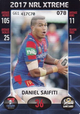 2017 NRL Xtreme Common Card - Base 078 Daniel Saifiti Newcastle Knights