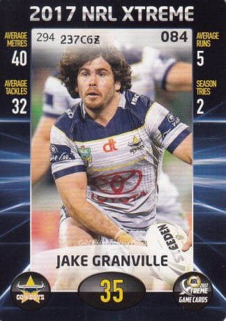 2017 NRL Xtreme Common Card - Base 084 Jake Granville North QLD Cowboys