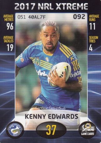 2017 NRL Xtreme Common Card - Base 092 Kenny Edwards Parramatta Eels