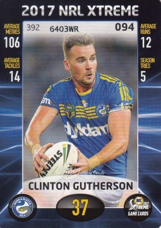 2017 NRL Xtreme Common Card - Base 094 Clinton Gutherson Parramatta Eels