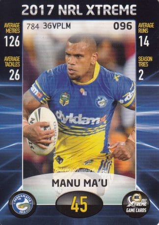 2017 NRL Xtreme Common Card - Base 096 Manu Ma'u Parramatta Eels