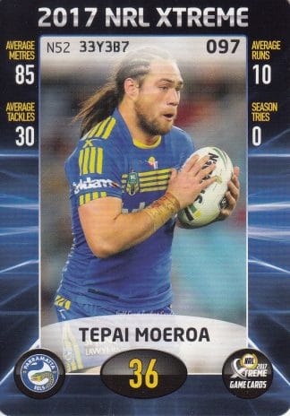 2017 NRL Xtreme Common Card - Base 097 Tepai Moeroa Parramatta Eels