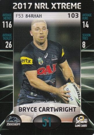 2017 NRL Xtreme Common Card - Base 103 Bryce Cartwright Penrith Panthers