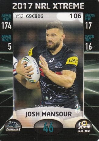 2017 NRL Xtreme Common Card - Base 106 Josh Mansour Penrith Panthers