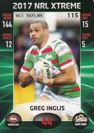 2017 NRL Xtreme Common Card - Base 115 Greg Inglis South Sydney Rabbitohs