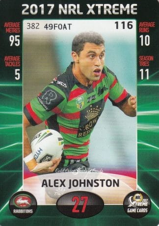 2017 NRL Xtreme Common Card - Base 116 Alex Johnston South Sydney Rabbitohs