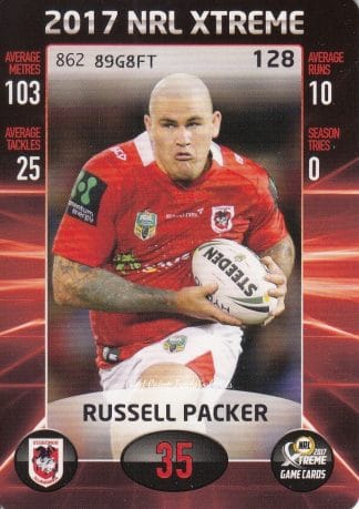 2017 NRL Xtreme Common Card - Base 128 Russell Packer St George Dragons
