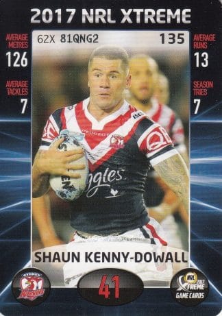 2017 NRL Xtreme Common Card - Base 135 Shaun Kenny-Dowall Sydney Roosters