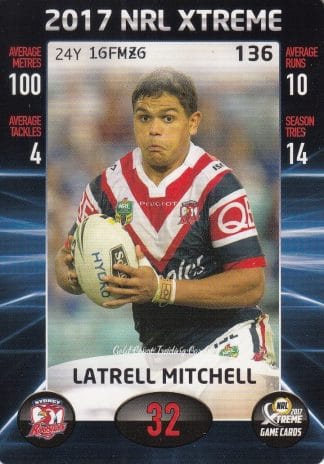 2017 NRL Xtreme Common Card - Base 136 Latrell Mitchell Sydney Roosters