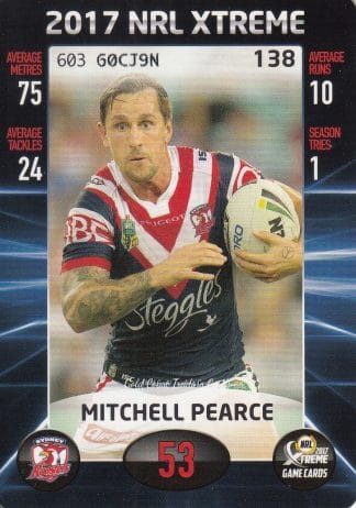 2017 NRL Xtreme Common Card - Base 138 Mitchell Pearce Sydney Roosters