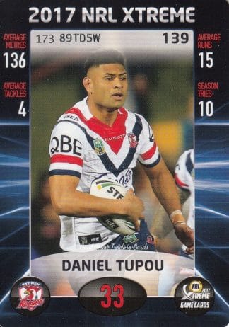 2017 NRL Xtreme Common Card - Base 139 Daniel Tupou Sydney Roosters