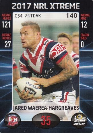 2017 NRL Xtreme Common Card - Base 140 Jared Waerea-Hargreaves Sydney Roosters