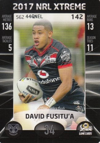 2017 NRL Xtreme Common Card - Base 142 David Fusitu'a Warriors