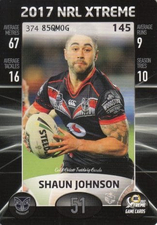 2017 NRL Xtreme Common Card - Base 145 Shaun Johnson Warriors