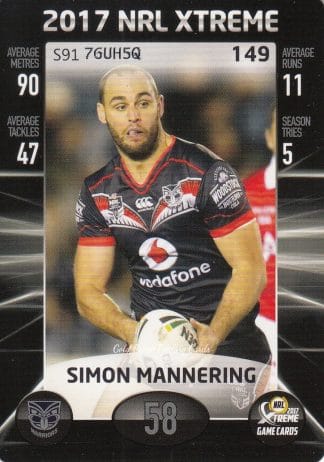 2017 NRL Xtreme Common Card - Base 149 Simon Mannering Warriors